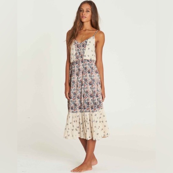 Billabong Meadow Dew Midi Dress 👗 Size Small - Picture 2 of 7